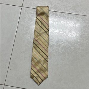 BCBG Yellow and Pink Striped Tie